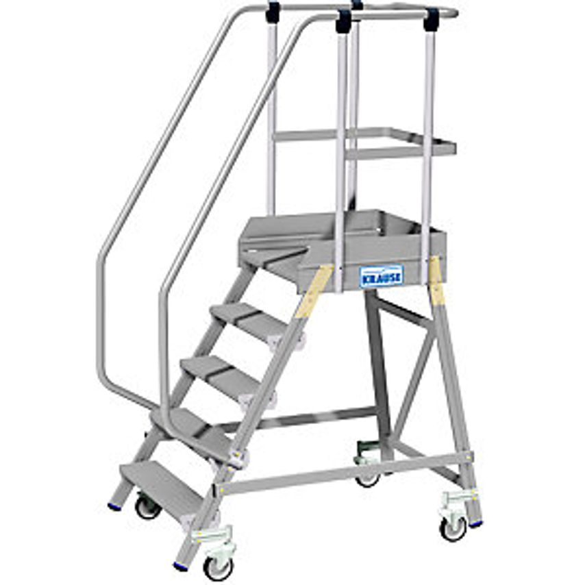 KRAUSE-WERK GMBH & CO. KG Mobile Safety Steps, Single Sided Access, Foot Rail, 5