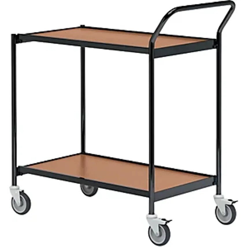 Helge Nyberg Table Trolley, 2 Shelves, LxW 800 X 420mm, Black/Oak- you get 5