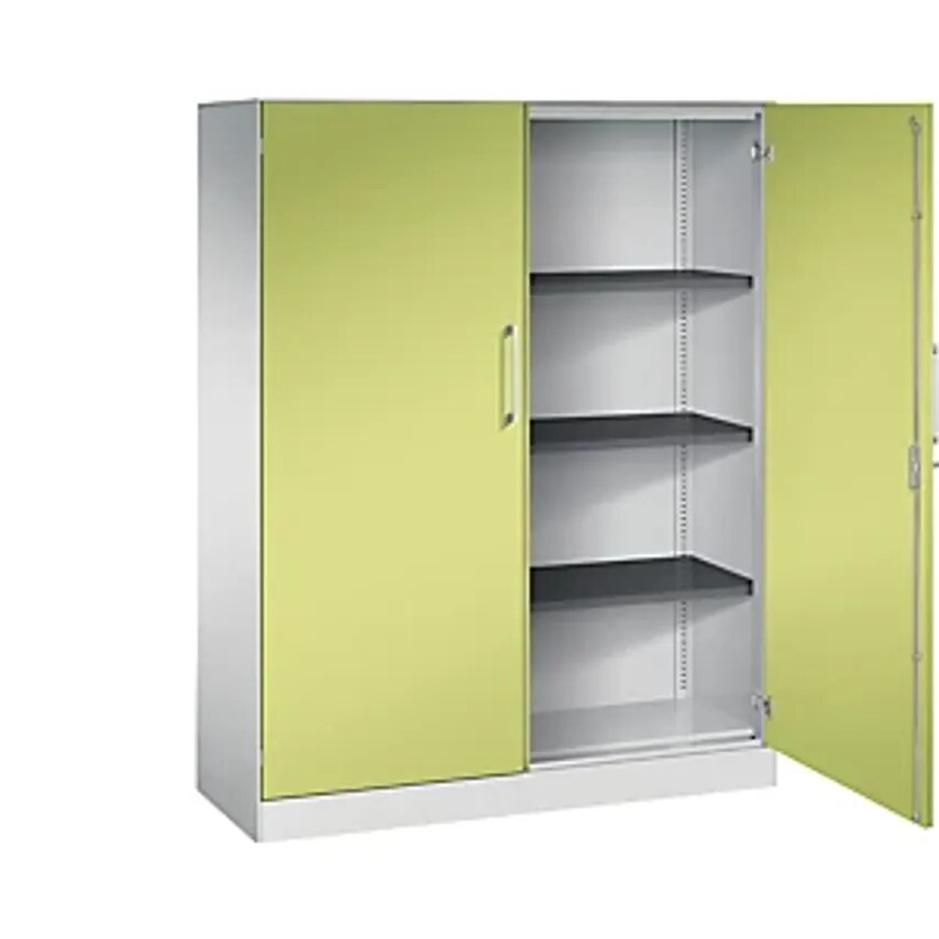 C&P ASISTO Double Door Cupboard, Height 1617mm, Width 1200mm, 3 Shelves, Light G