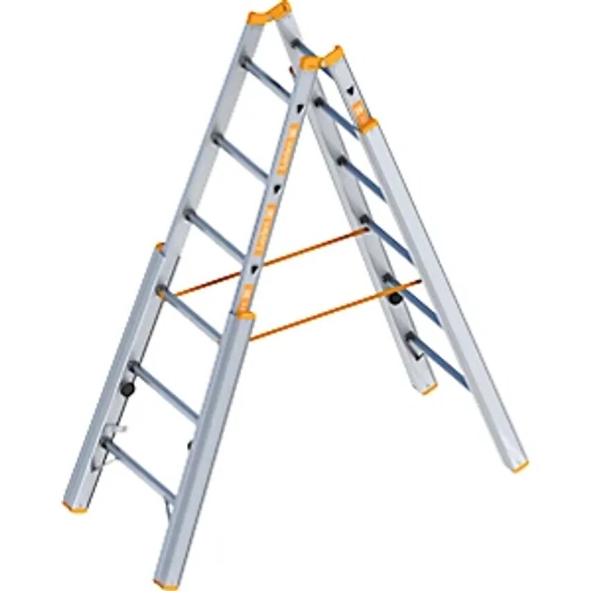 Layher Double Sided Step Ladder, With Levelling Mechanism, Accessible- you get 2