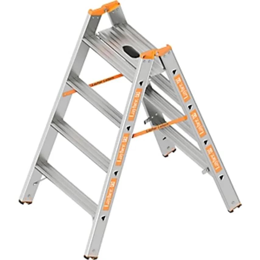 Layher Heavy Duty Stepladder, Max. Load 200 Kg, 2 x 4 Steps- you get 2