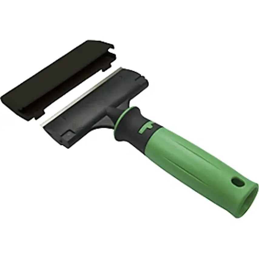 Ergotec Glass Scraper, with Carbon Steel Blade, Green/Black