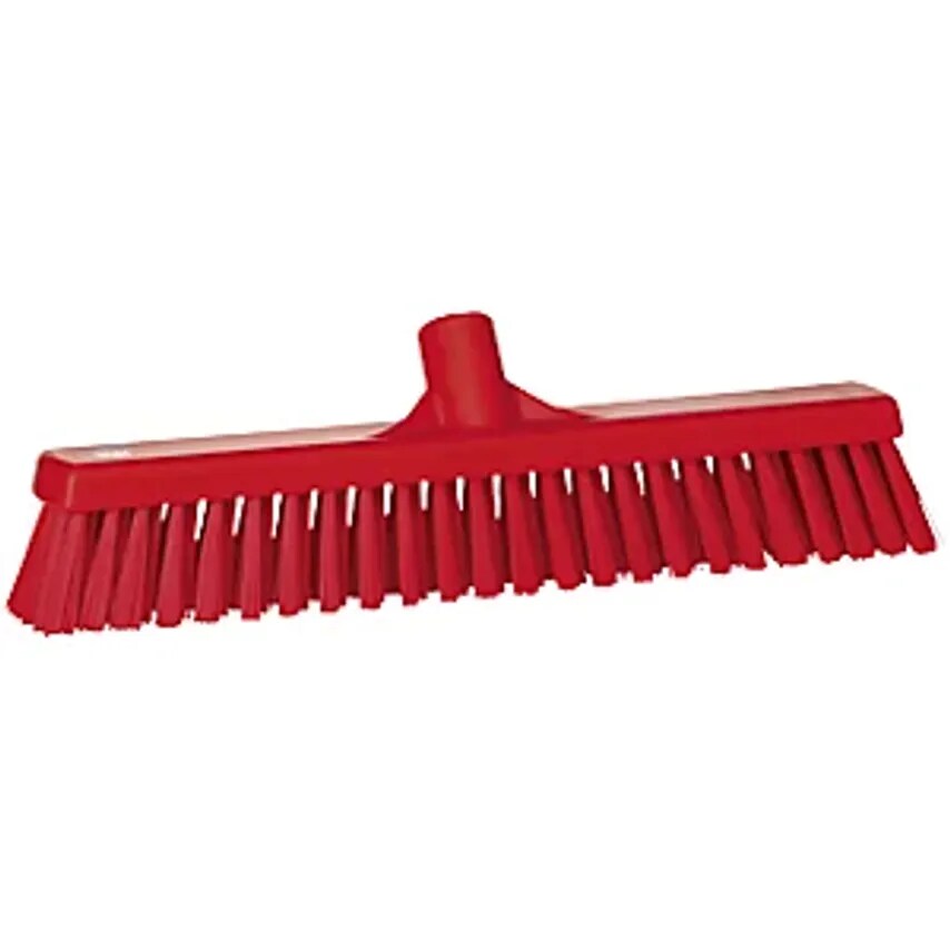 FINCKE-Hygiene Broom, Width 410mm, Soft/Hard, Pack Of 10, Red