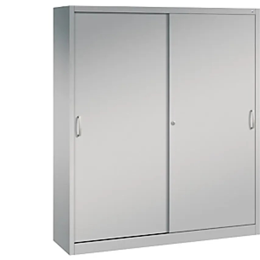 C&P ACURADO Sliding Door Cupboard, 8 Shelves, HxWxD 1950 X 1600 X 400mm, White A
