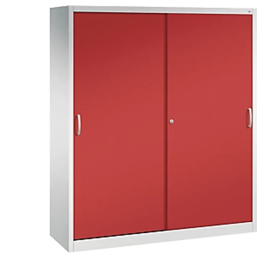 C&P ACURADO Sliding Door Cupboard, 8 Shelves, HxWxD 1950 X 1600 X 500mm, Light G