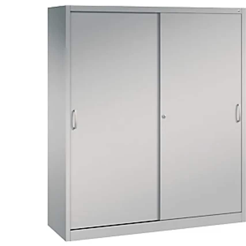 C&P ACURADO Sliding Door Cupboard, 8 Shelves, HxWxD 1950 X 1600 X 500mm, White A