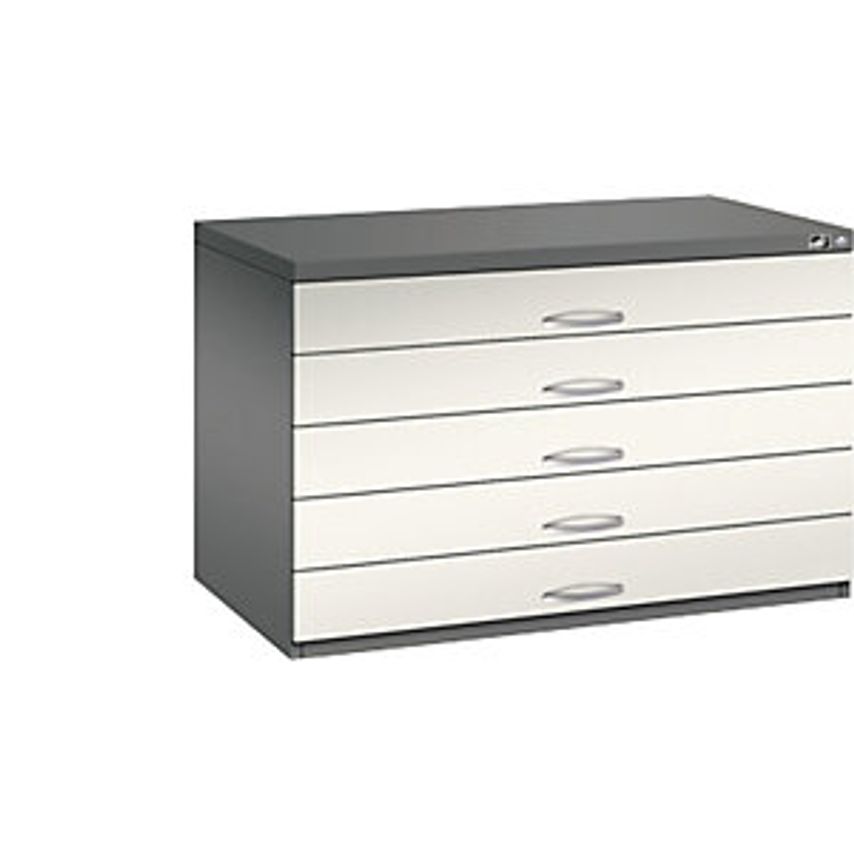C&P Drawing Cabinet, A1, 5 Drawers, Height 760mm, Volcanic Grey/Oyster White