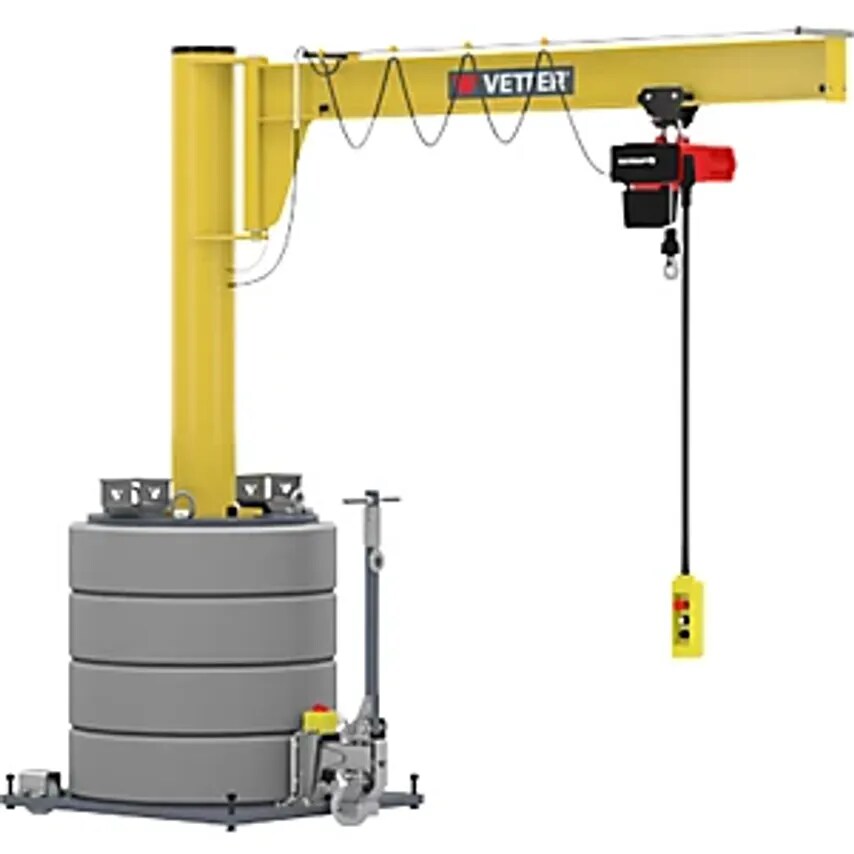 VETTER Mobile Post Mounted Jib Crane, Slewing Range 270, Max. Load 320 Kg, Reach