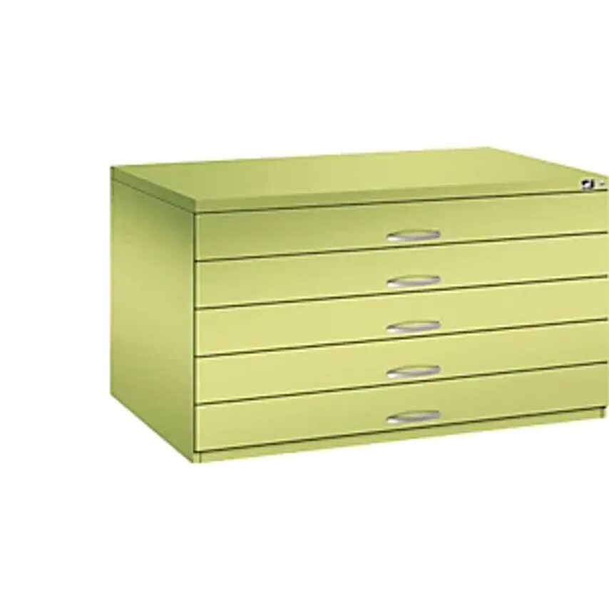 C&P Drawing Cabinet, A0, 5 Drawers, Height 760mm, Viridian Green