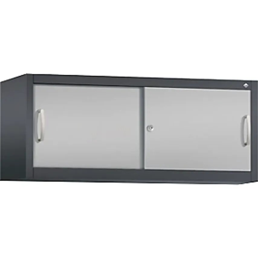 C&P ACURADO Add-On Cupboard With Sliding Doors - HxWxD 500 X 1200 X 400mm - Blac