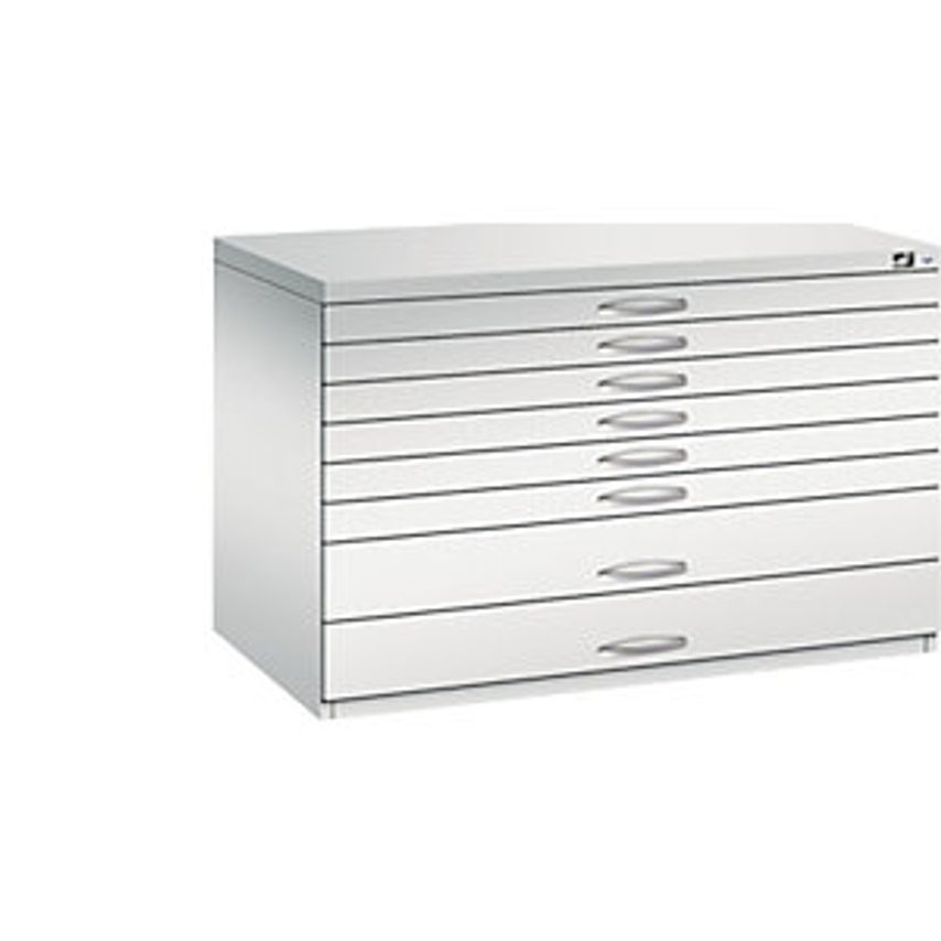 C&P Drawing Cabinet, A1, 8 Drawers, Height 760mm, Light Grey
