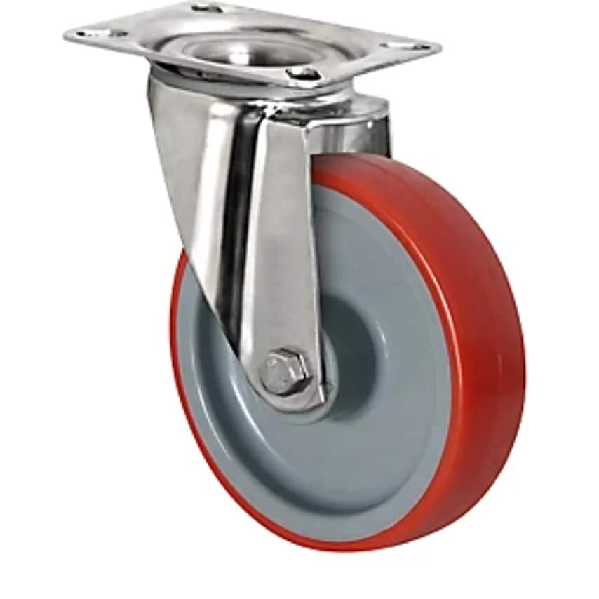 EUROKRAFTpro PU Tyres On Nylon Rim, Wheel  X Width 200 X 50mm, Swivel- you get 2