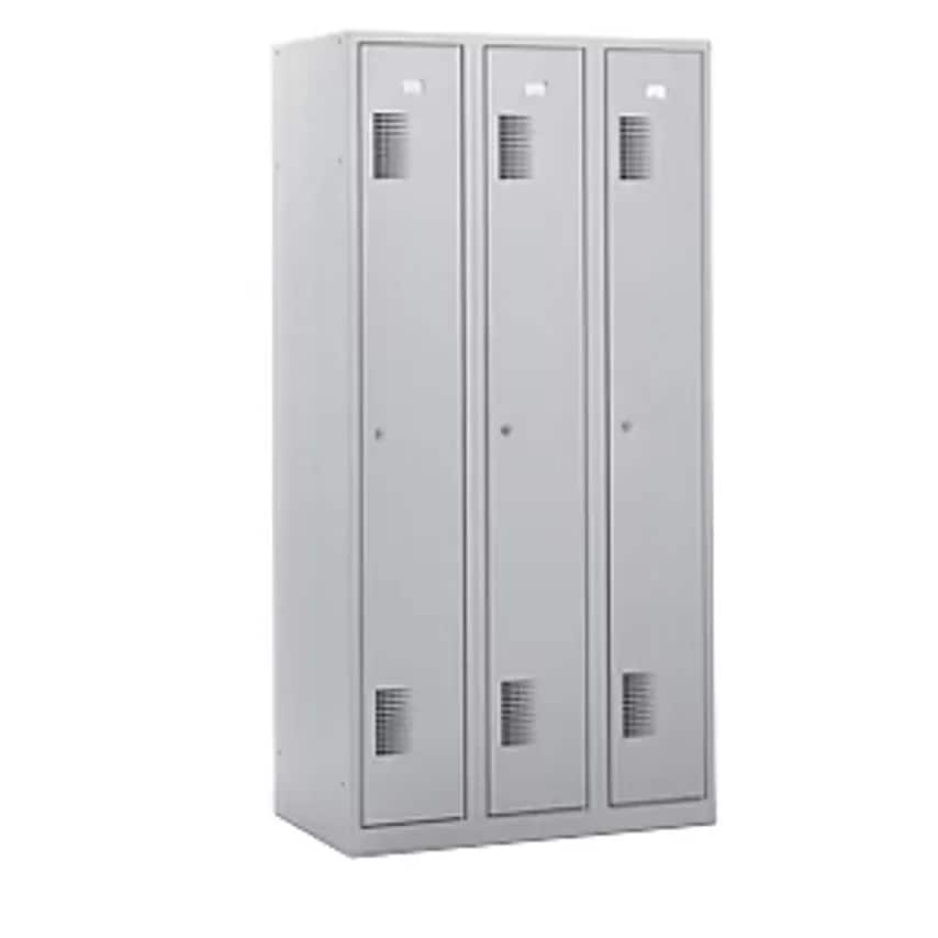 CEHA Cloakroom Locker, Anti Bacterial, Width 900mm, 3 X 298mm Compartments, Ligh