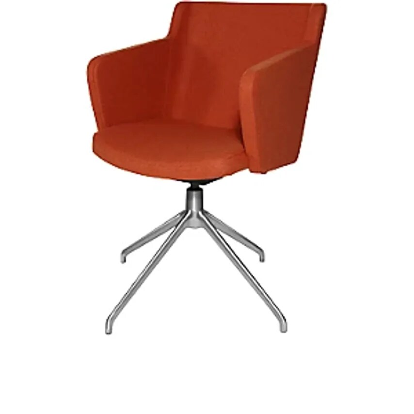 TOPSTAR SFH Visitors' Chair, 3D Seat Joint And Aluminium Five Star Base, Orange