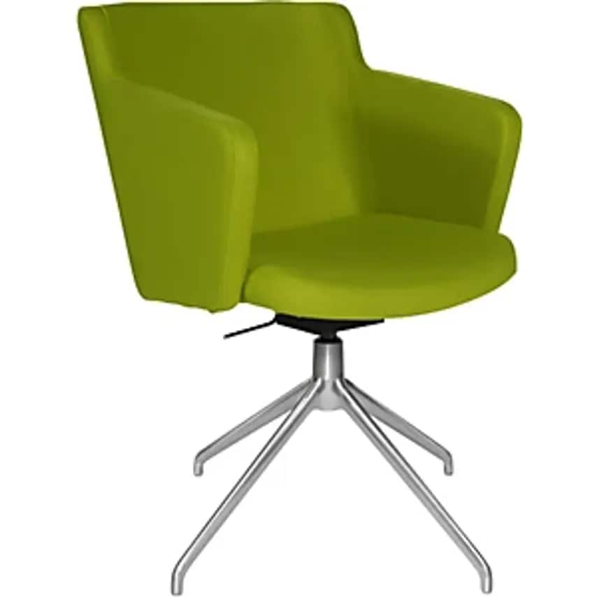TOPSTAR SFH Visitors' Chair, 3D Seat Joint And Aluminium Five Star Base, Green
