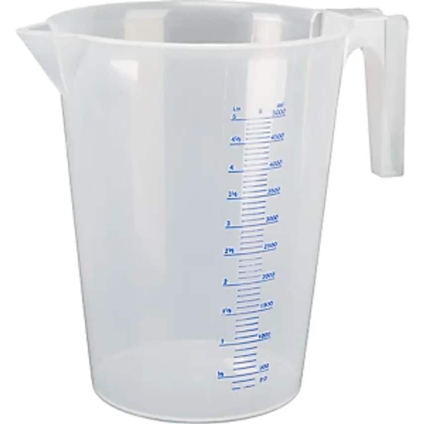 PRESSOL Schmiergerte Transparent Measuring Cup, 5 L, Pack of 6, PP, W- you get 3
