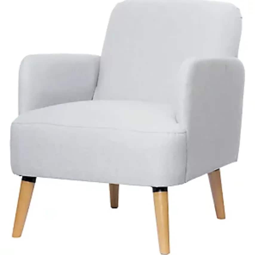 Paperflow BROOKS Armchair, Feet Solid Wood, Light Grey