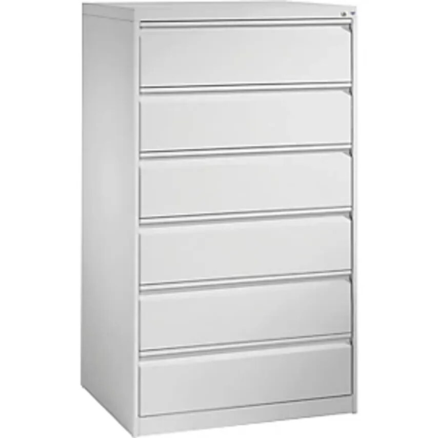 C&P ACURADO Index Card Cabinet, 3 Track, 6 Drawers, Light Grey