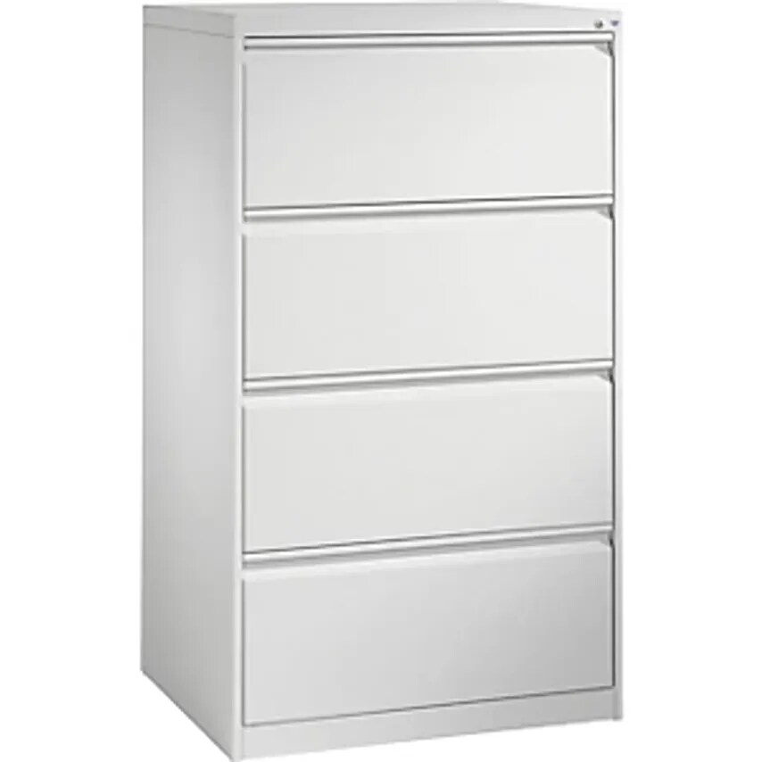 C&P ACURADO Suspension Filing Cabinet, Zinc Plated, 2 Track, 4 Drawers, Light Gr