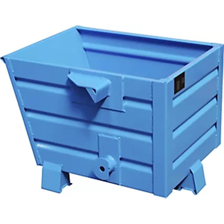 BSS Stacking Tilting Skip For Metal Swarf, Capacity 0.3 m³, Light Blue