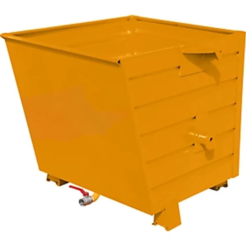 EUROKRAFTpro BSS Stacking Tilting Skip For Metal Swarf, Capacity 0.55 m, Yellow