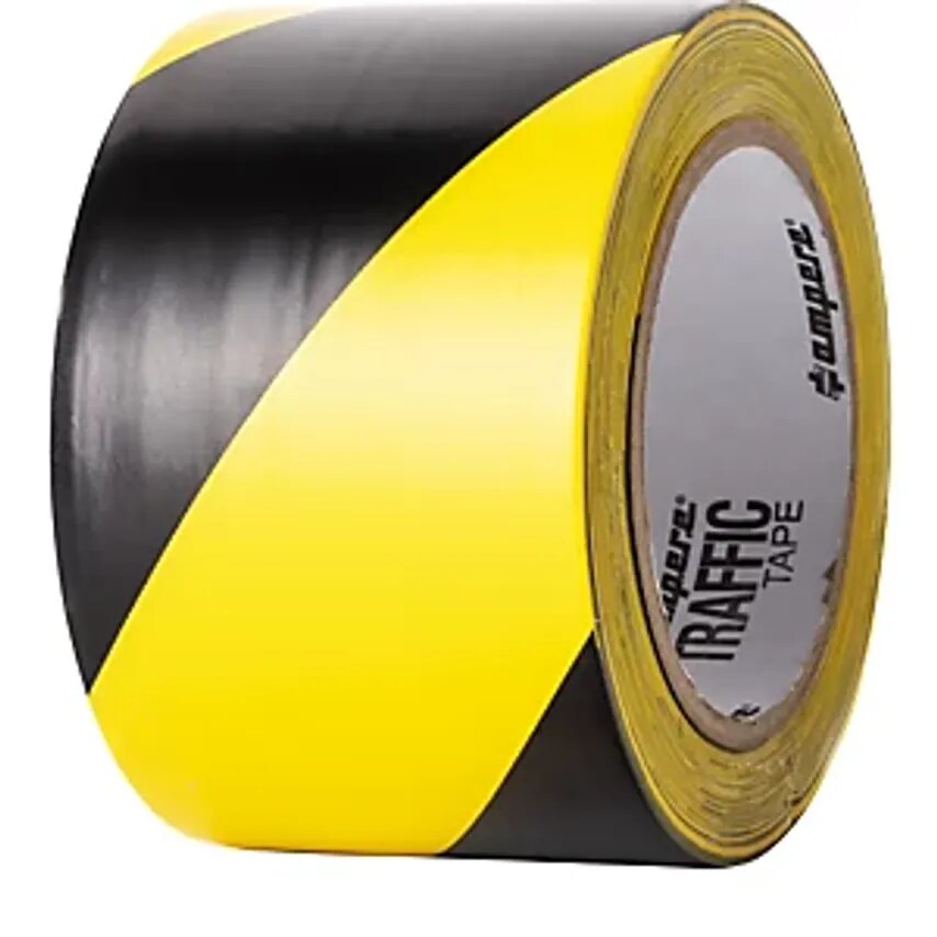 AMPERE DEUTSCHLAND GMBH Floor Marking Tape, Width 75mm, Yellow/Black