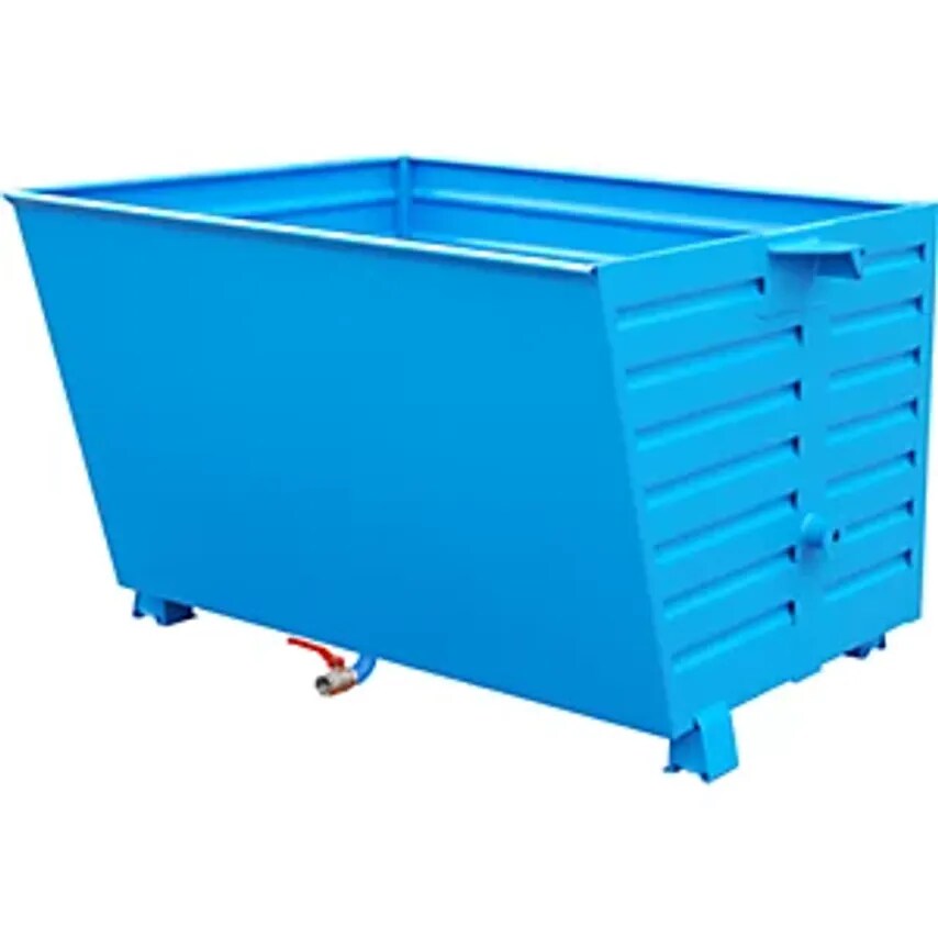 BSS Stacking Tilting Skip For Metal Swarf, Capacity 1.5 m³, Light Blue