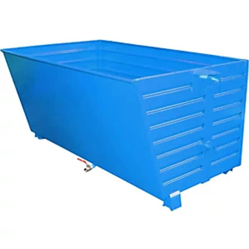 EUROKRAFTpro BSS Stacking Tilting Skip For Metal Swarf, Capacity 2 m, Light Blue