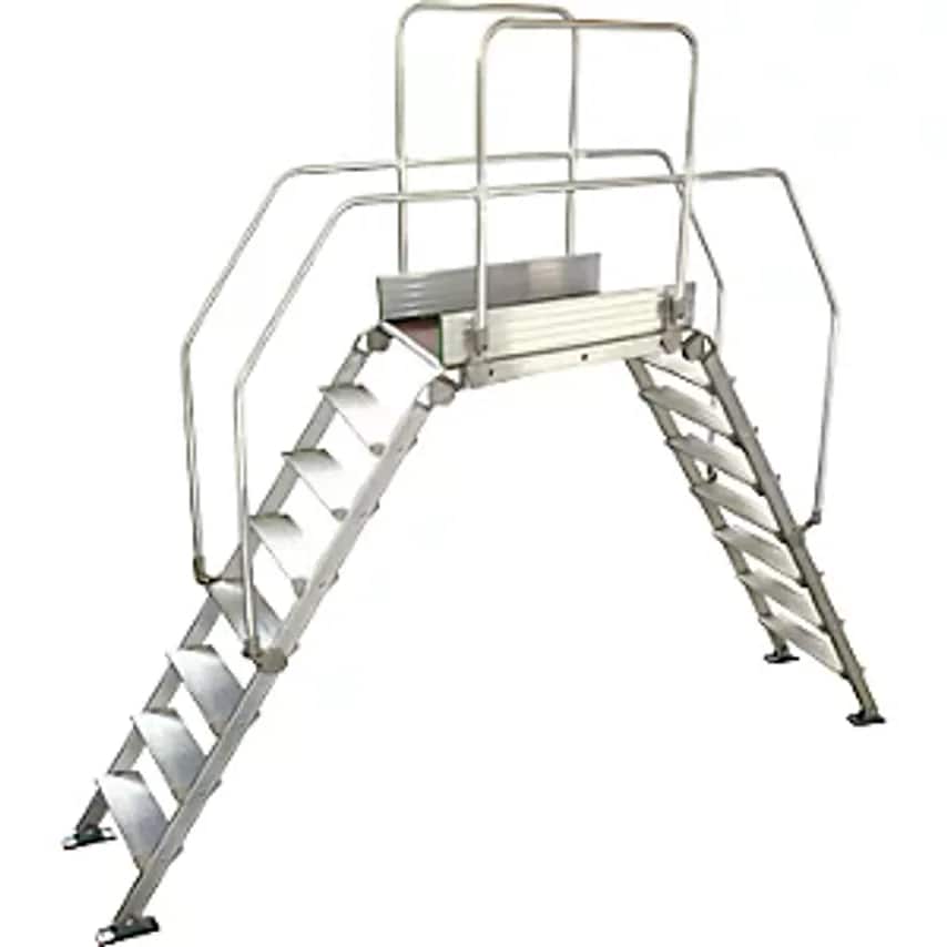 FACAL Srl Aluminium Ladder Bridging, Overall Max. Load 200 Kg, 8 Steps, Platform