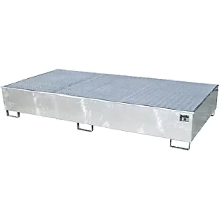 EUROKRAFTpro Base Sump Tray With PE Insert - With Grate - 1000 L, LxWxH 2665 X 1