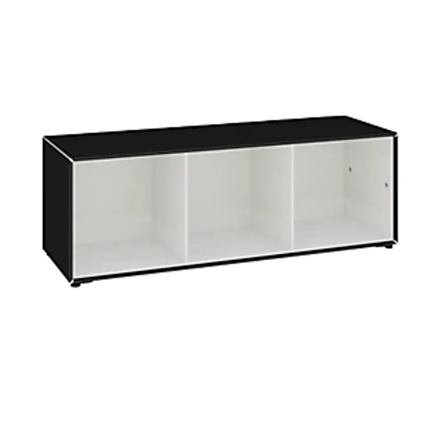 MAUSER Single Box, On Adjustable Glides, Width 1155mm, Jet Black/Signal White