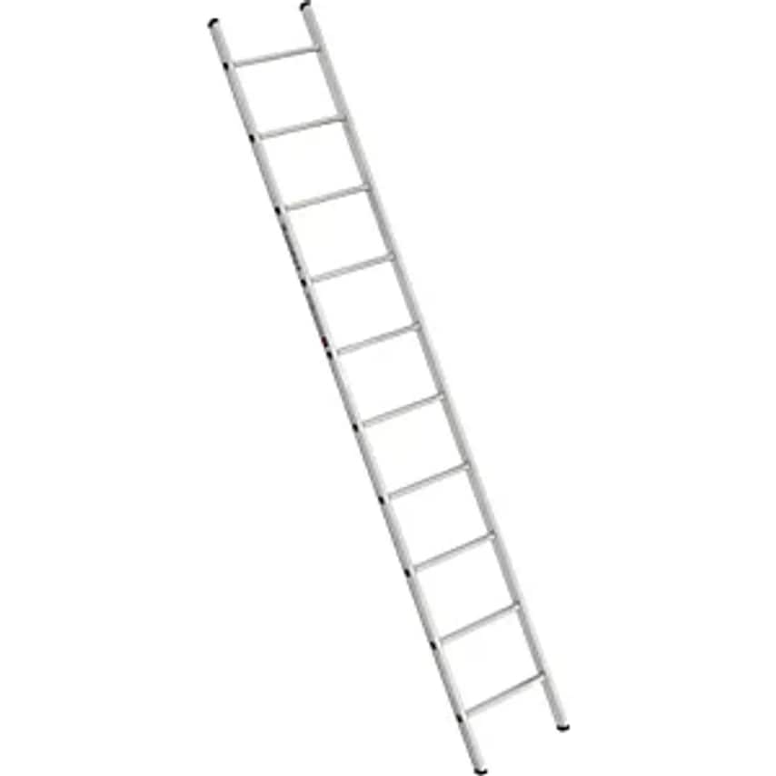 EUROKRAFTpro Lean To Rung Ladder, Width 410mm, 10 Rungs