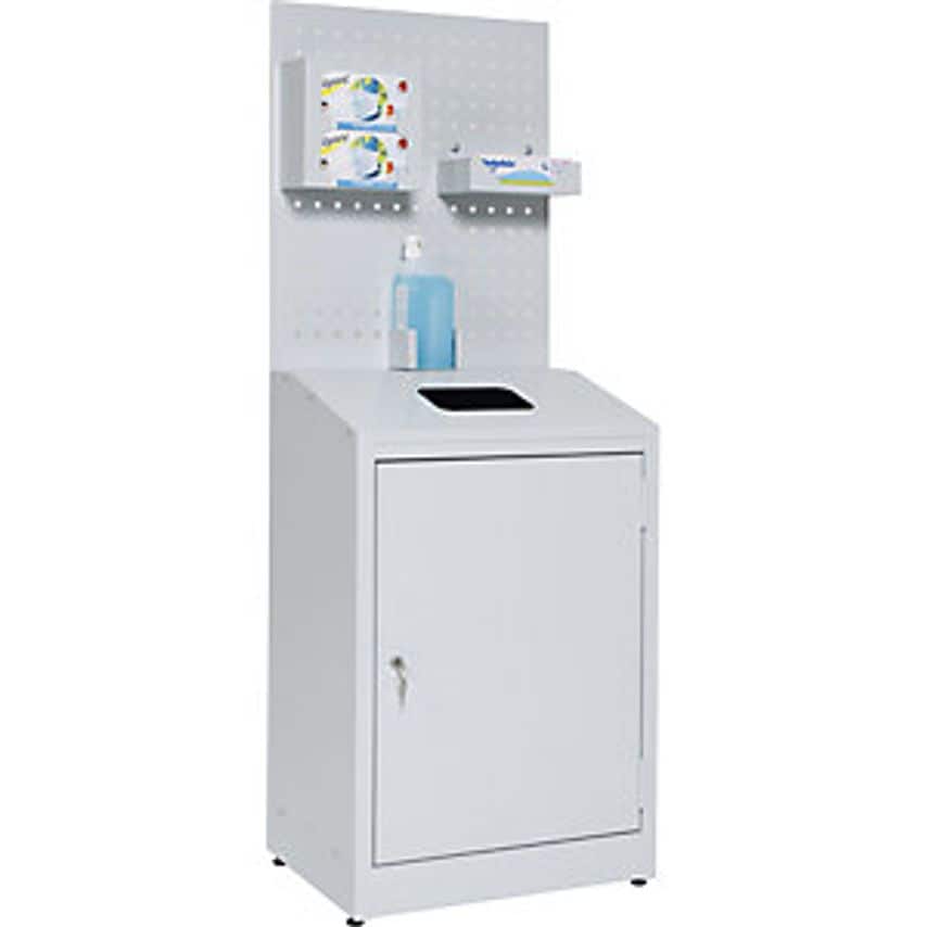 MADES Hygiene Station With Perforated Wall, HxWxD 1480 X 550 X 400mm, Light Grey