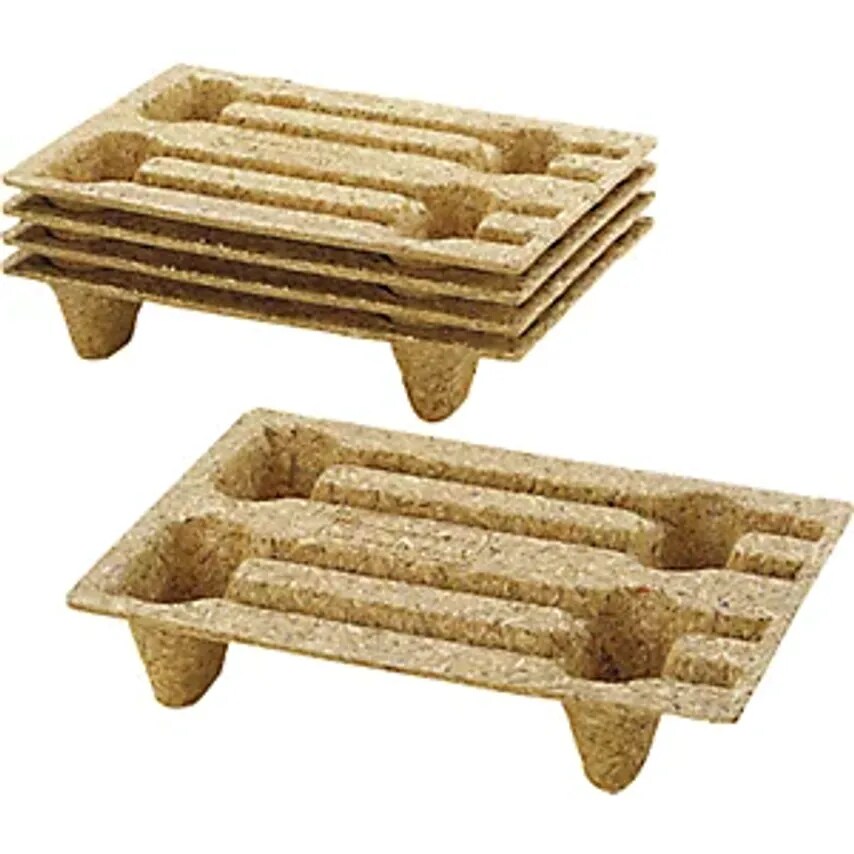 INA Pallets Moulded Chipboard, LxW 600 X 400mm, With 4 Feet, Pack of - you get 5