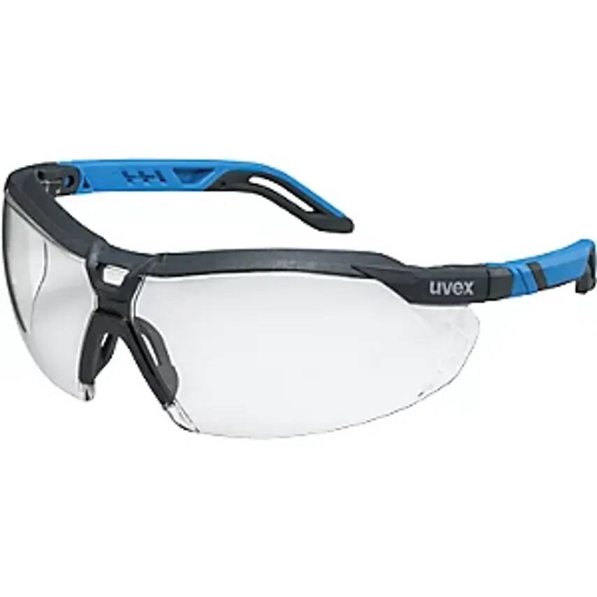 uvex i-Series Safety Spectacles, i-5 Clear Visors, Charcoal/Blue- you get 50