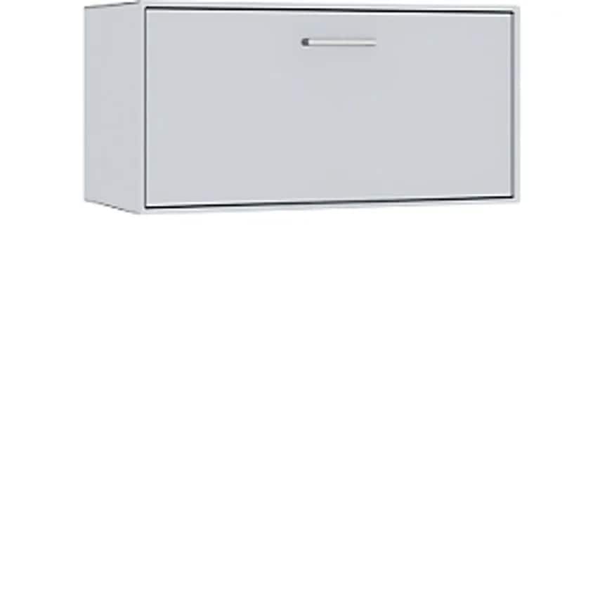 MAUSER Single Box, Suspended, 1 Drawer, Width 770mm, White Aluminium