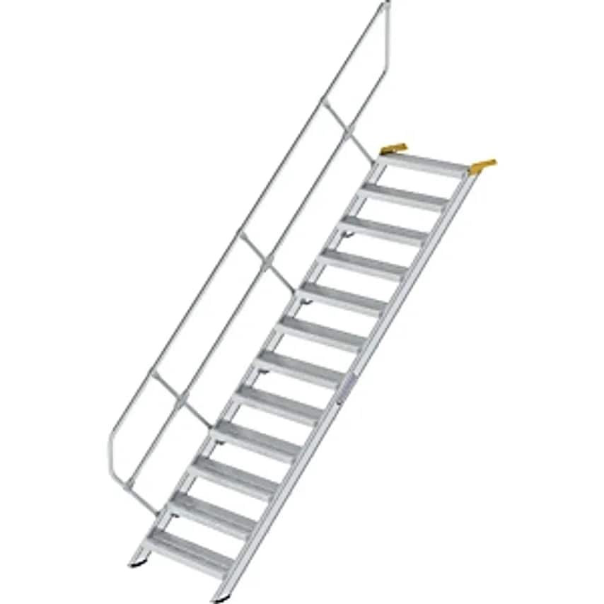 MUNK GmbH Industrial Steps, Perforated Sheet Steel Steps, Step Width 800mm, 12 S