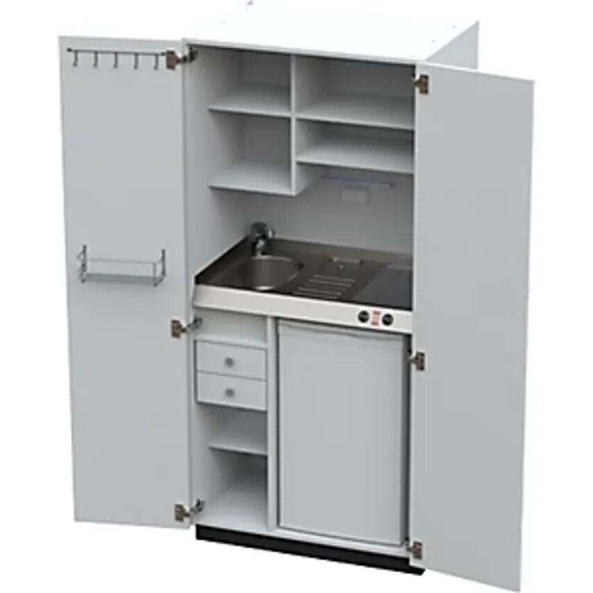 KEK Kitchen Unit With Hinged Doors - 2 Glass Ceramic Hotplates - Basin At Left,