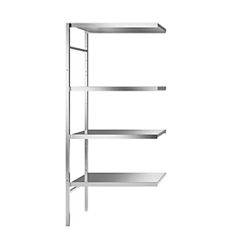 KEK Stainless Steel Boltless Shelf Unit - 4 Smooth Shelves - Width X Depth 740 X