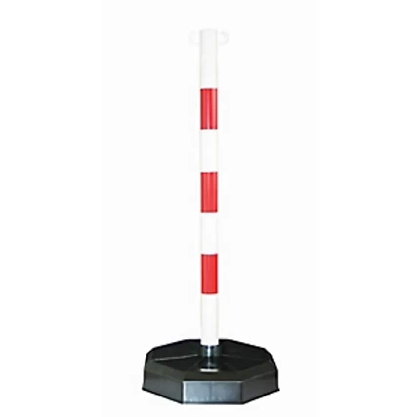 URBANUS Chain Stand, Post Tubular Plastic, With Concrete Filling (9 Kg) , Red/Wh