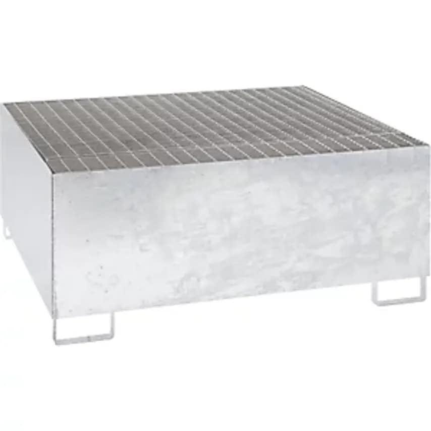 EUROKRAFTpro Steel Sump Tray For IBC/CTC Tank Containers - LxWxH 1460 X 1460 X 6