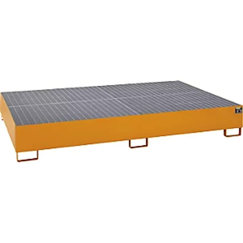 EUROKRAFTpro Steel Sump Tray For IBC/CTC Tank Containers - LxWxH 2690 X 1650 X 3