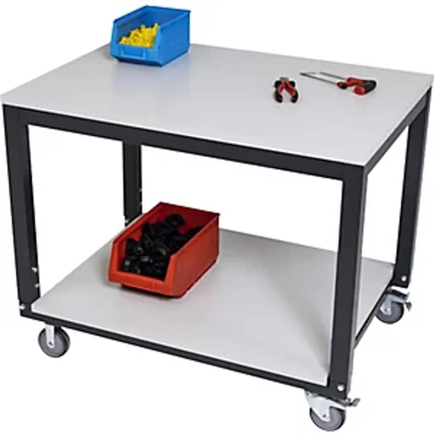 EUROKRAFTpro Table Trolley With 2 Shelves, Height Adjustable, For WT Worktable S
