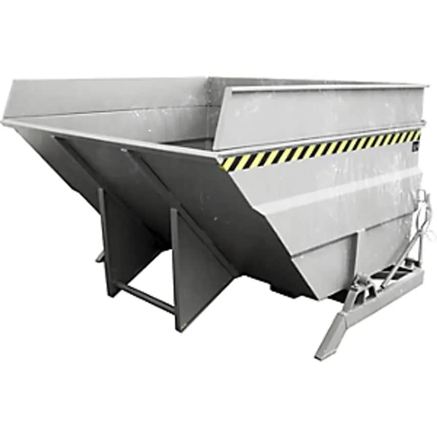 EUROKRAFTpro XXL Tilting Skip With Positioning Aid, Capacity 4 m, With Stacking