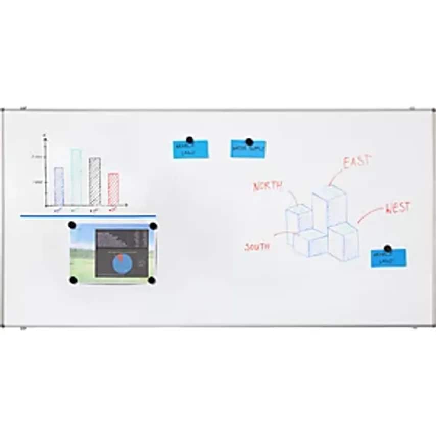 EUROKRAFTpro Whiteboard, Steel, Painted, WxH 2000 X 1000mm