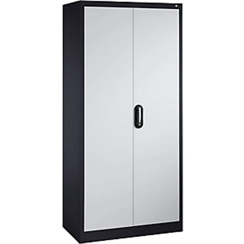 C&P ACURADO Universal Cupboard, WxD 930 X 500mm, Black Grey/White Aluminium