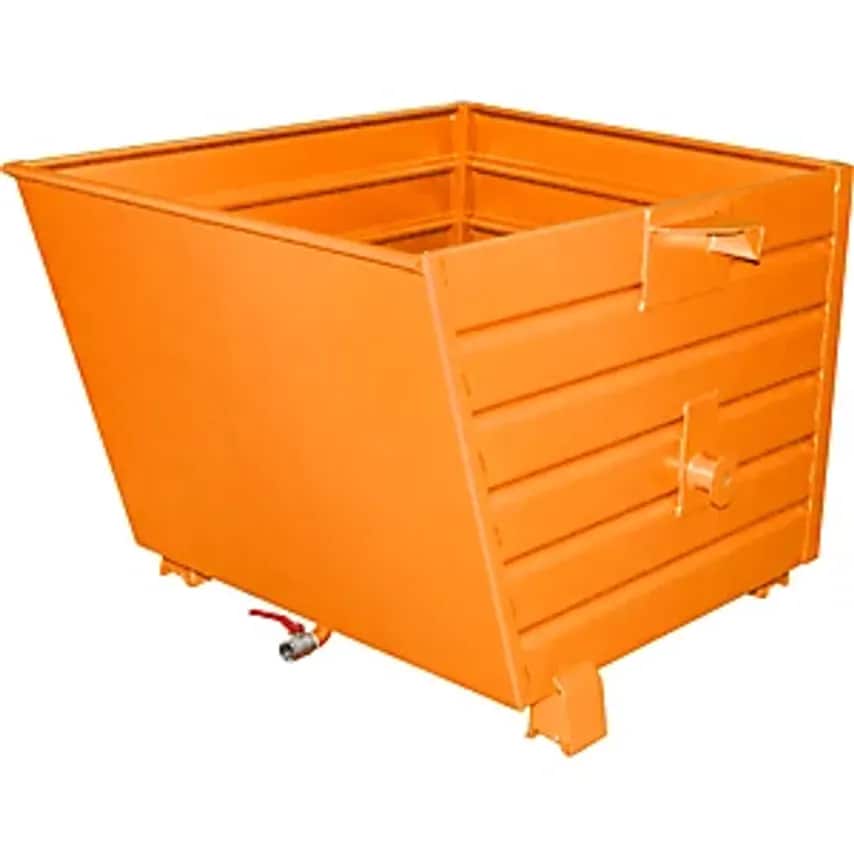 EUROKRAFTpro BSL Stacking Tilting Skip For Metal Swarf, Capacity 0.9 m, Yellow O