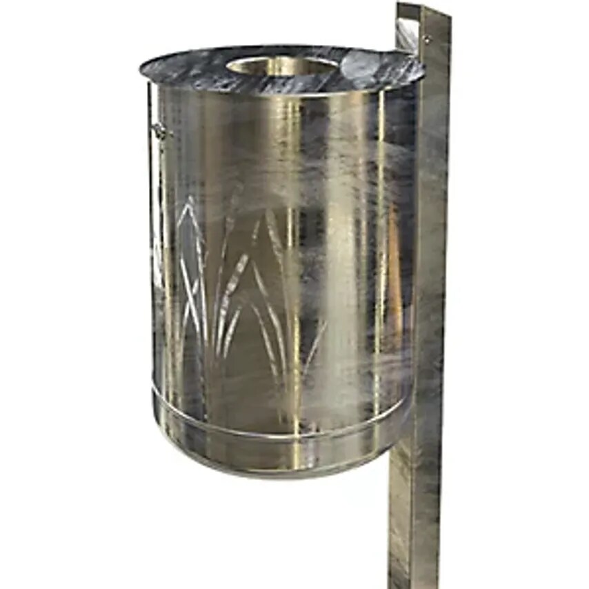 RENNER Outdoor Waste Collector 50 L, For Concreting In, Hot Dip Galvanised