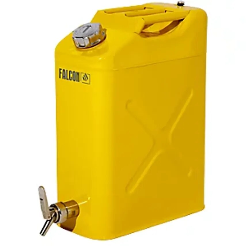 DENIOS Safety Canister With Fine Dosage Tap, Sheet Steel, Capacity 20- you get 5
