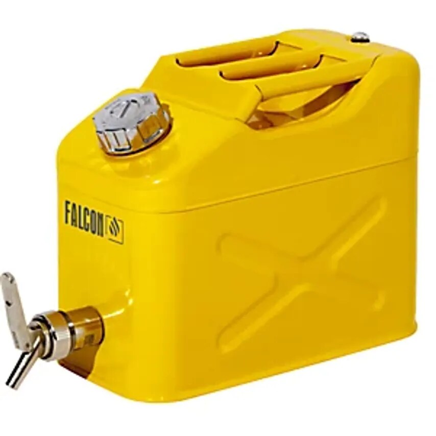 DENIOS Safety Canister With Fine Dosage Tap, Sheet Steel, Capacity 10- you get 5